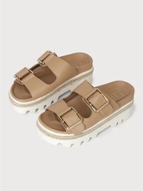 ShuShop Tan Xyla Platform Sandals